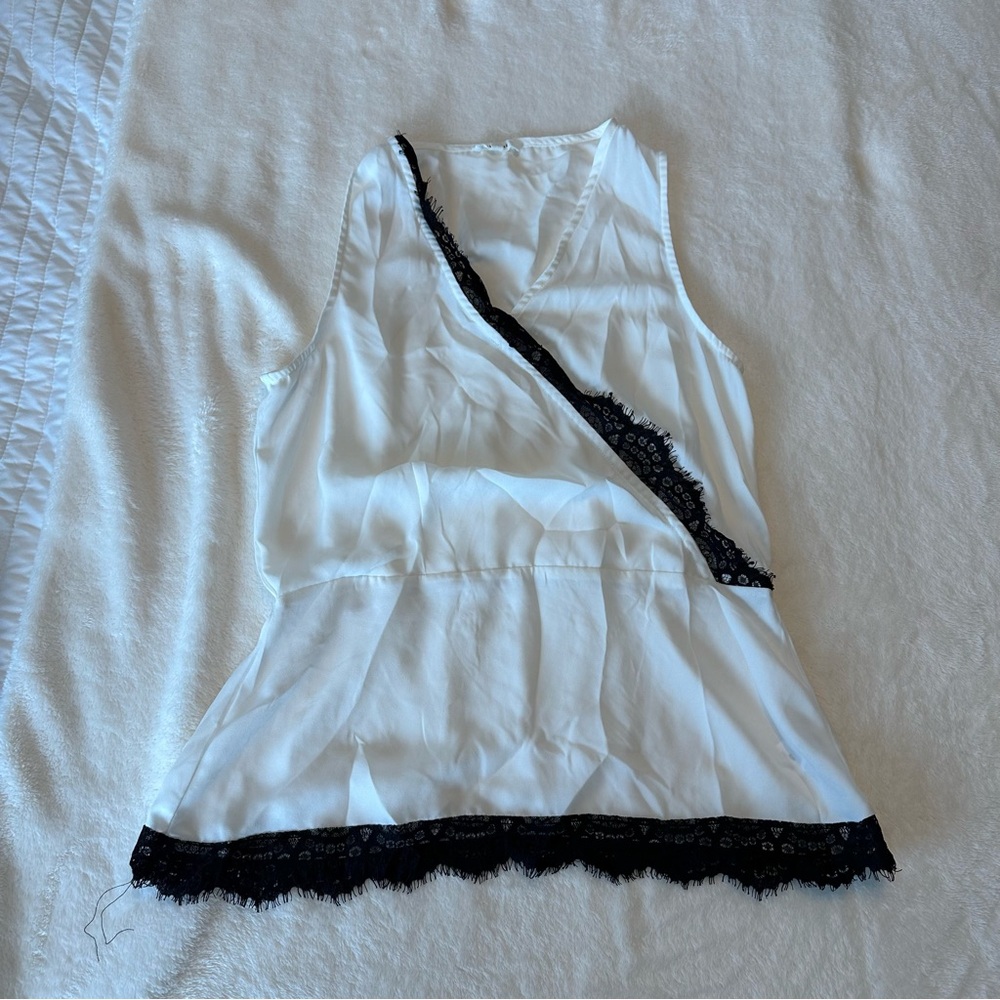 White Black Lace Blouse